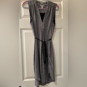 H&M Monochrome Patterned High Low Dress